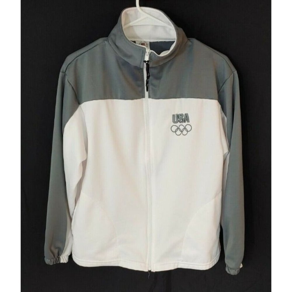 United States Olympic Committee Men's Full Zip Track Jacket Made in USA Size MD